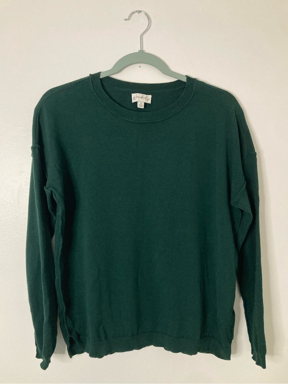Wonderly Forest Green Crewneck Pullover Sweater Size S
